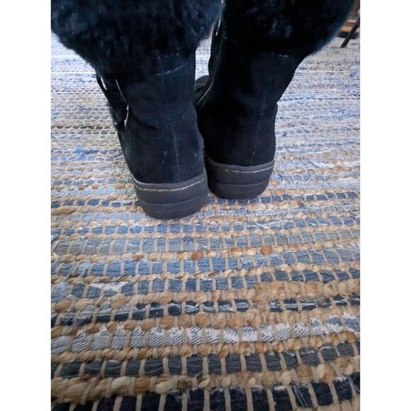 Baretraps Womens 7.5 Adalyn Boots Black Suede Winter Faux Fur Zipper Booties - Picture 7 of 9
